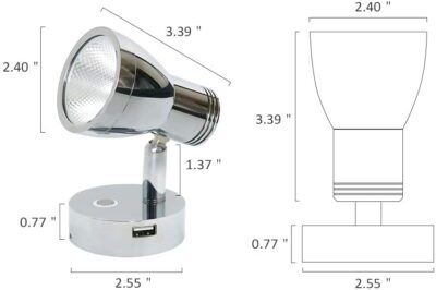 Reading lamp W/copper USB port - Image 5