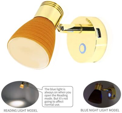 Reading lamp with copper USB port warm light (2800-3200K) - Image 3