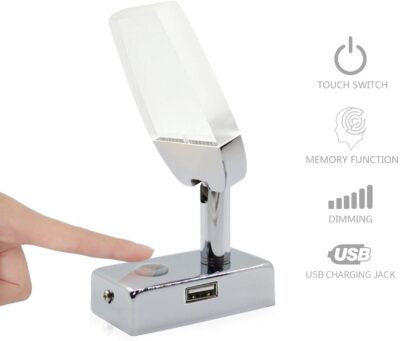 Reading lamp with USB port - Inbuilt Touch Dimmer On-Off Switch - Image 2