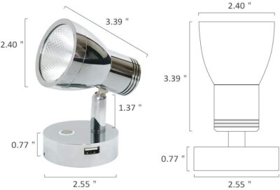 Bedside dimming reading lights with USB - Image 2